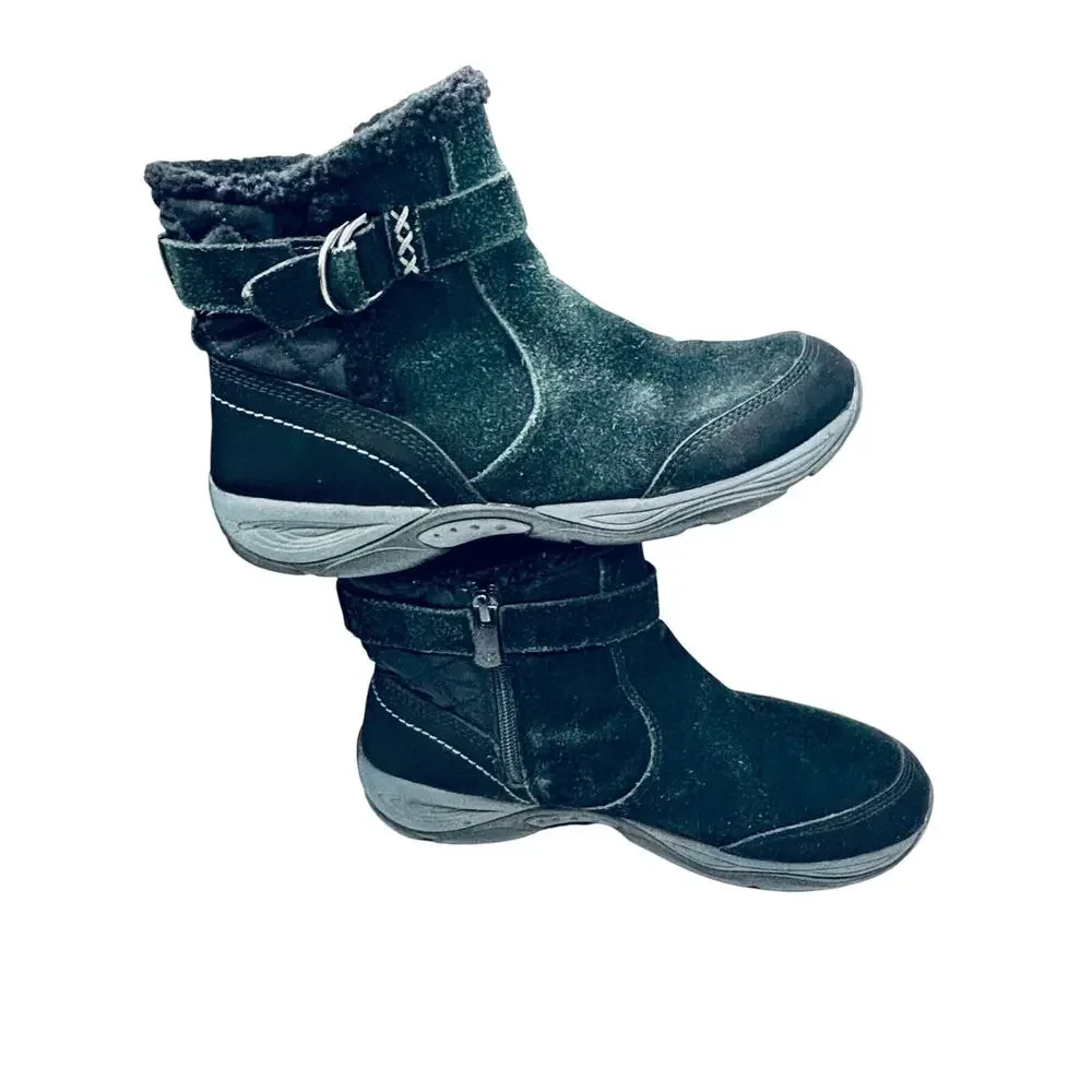 the Easy Spirit Elk Women's Water Resistant Black suede leather ankle boots 8.5W